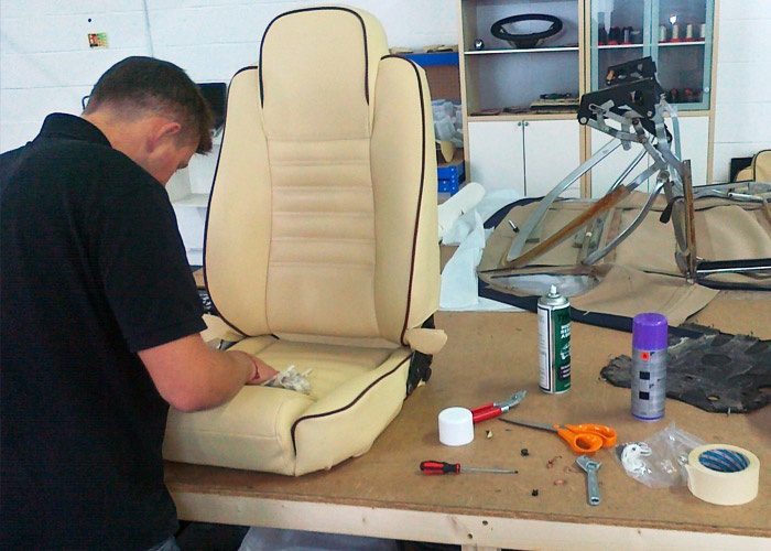 Car Seats Being Trimmed